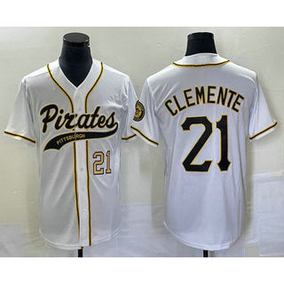 Pittsburgh Pirates #21 Roberto Clemente Number White RONA Cool Base Stitched Jersey