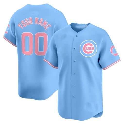 Custom Chicago Cubs Bubblegum Pink Vapor Premier Limited Jersey ¨C Blue RONA