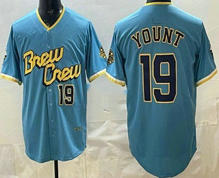 Milwaukee Brewers #19 Robin Yount Powder Blue RONA Limited Jersey