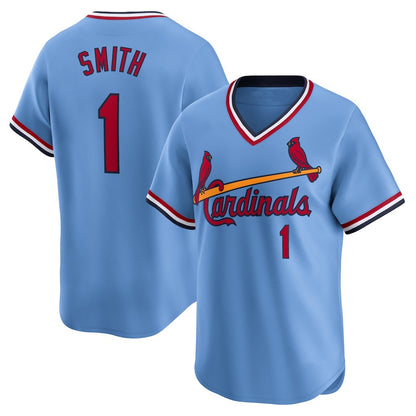 St. Louis Cardinals #1 Ozzie Smith Royal RONA Throwback Cooperstown Limited Jersey