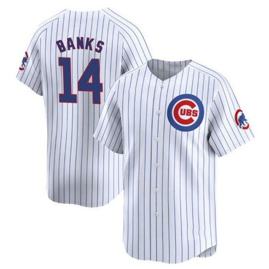 Chicago Cubs #14 Ernie Banks White RONA Cool Base Stitched Jersey