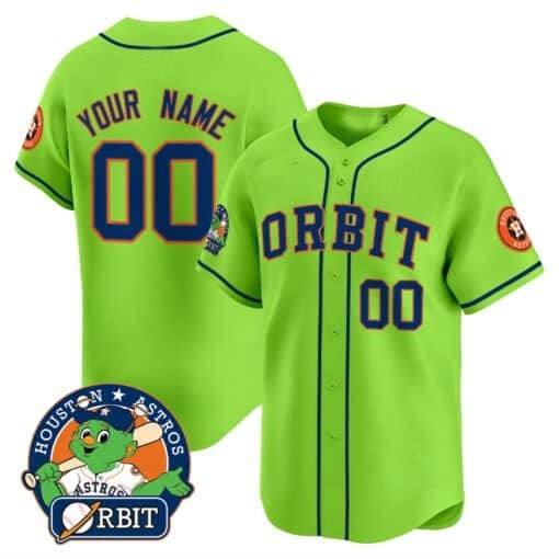 Custom Houston Astros Orbit Patch Green RONA Vapor Premier Limited Jersey ¨C All Stitched