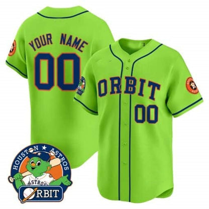 Custom Houston Astros Orbit Patch Green RONA Vapor Premier Limited Jersey ¨C All Stitched
