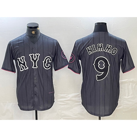 New York Mets #9 Brandon Nimmo Gray RONA 2024 City Connect Cool Base Stitched Jersey