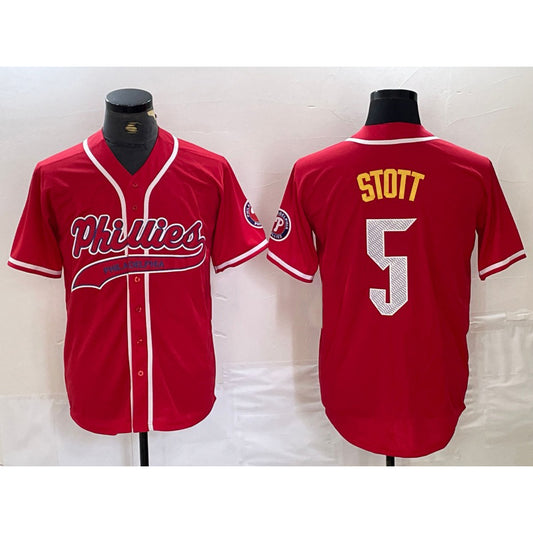 Philadelphia Phillies #5 Bryson Stott Red RONA Cool Base Stitched Jersey