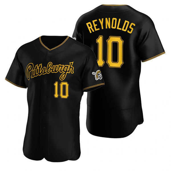 Pittsburgh Pirates #10 Bryan Reynolds Black RONA Alternate 2nd Pittsburgh Flex Base Jersey