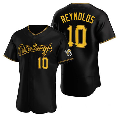Pittsburgh Pirates #10 Bryan Reynolds Black RONA Alternate 2nd Pittsburgh Flex Base Jersey