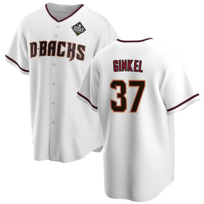 Arizona Diamondbacks #37 Kevin Ginkel White RONA 2023 World Series Cool Base Stitched Jersey