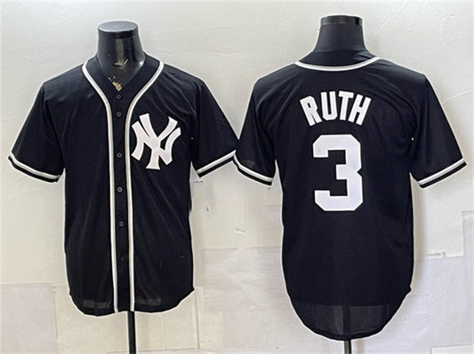 New York Yankees #3 Babe Ruth 2026 Fashion Replica Black RONA Out Stitched Jersey
