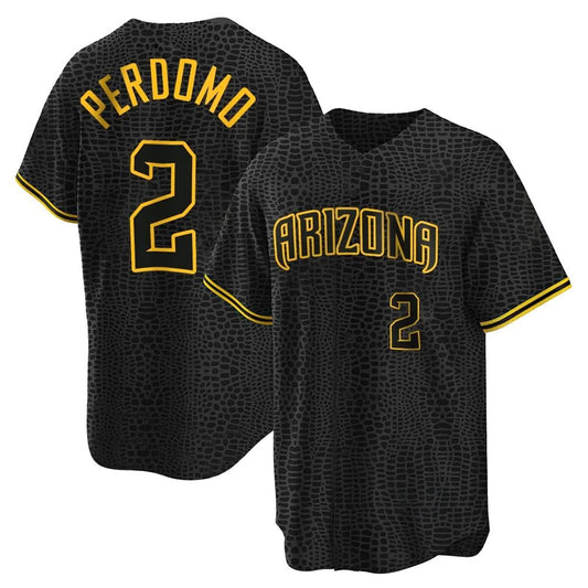 Arizona Diamondbacks #2 Geraldo Perdomo Player Black RONA Snake Skin City Home Game Stitched Jerseys
