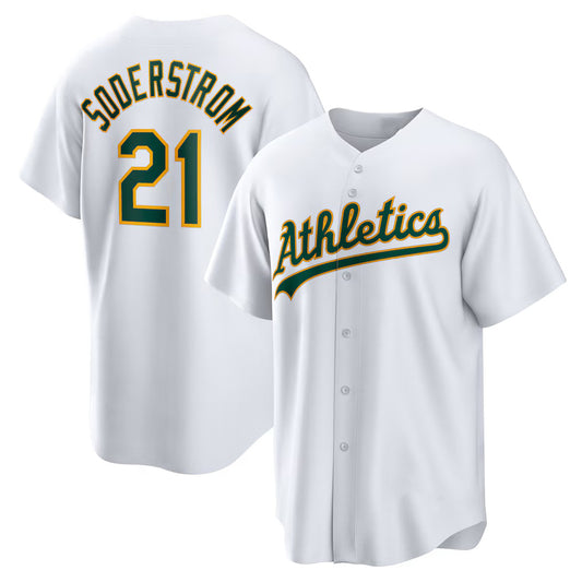 Oakland Athletics #21 Tyler Soderstrom White RONA Home Replica Jersey