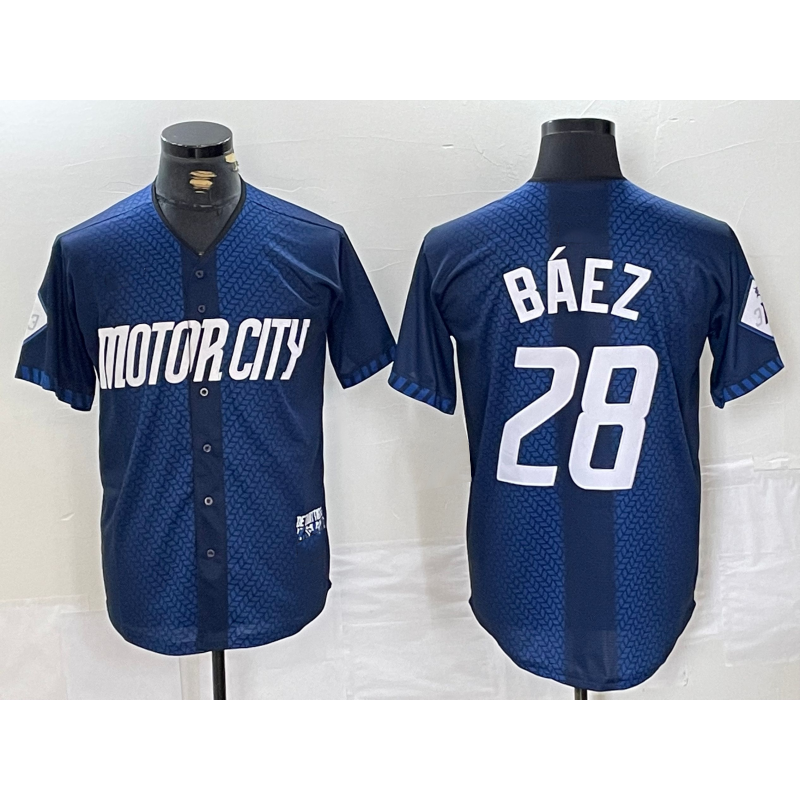 Detroit Tigers #28 Javier Baez 2024 Navy RONA City Connect Cool Base Limited Stitched Jersey