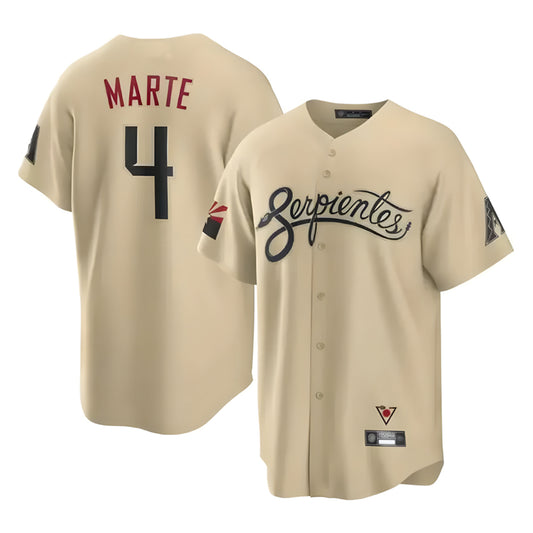 Arizona Diamondbacks #4 Ketel Marte Player Tan RONA City Connect Home Game Stitched Jerseys