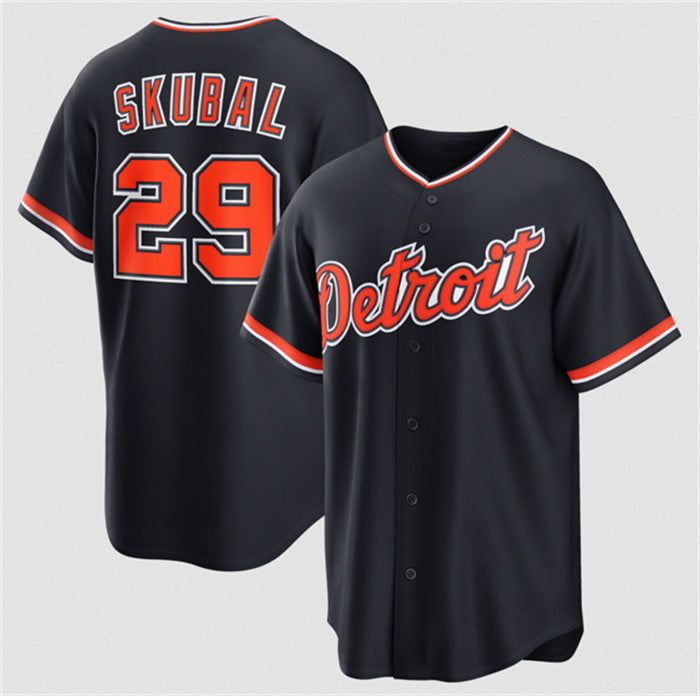 Detroit Tigers #29 Tarik Skubal Navy RONA Alternate Stitched Jersey