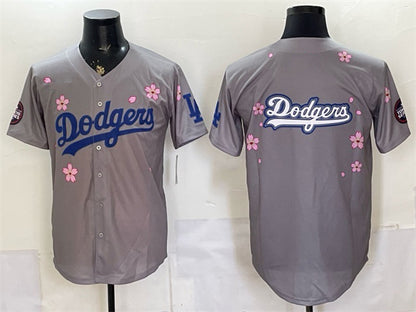 Los Angeles Dodgers Team Big Logo Grey RONA 2025 Tokyo Series Limited Stitched Jersey