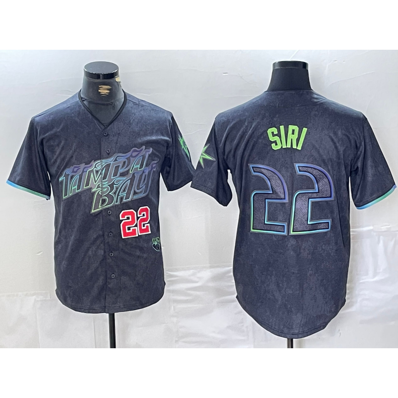 Tampa Bay Rays #22 Jose Siri Number Charcoal RONA 2024 City Connect Limited Stitched Jerseys