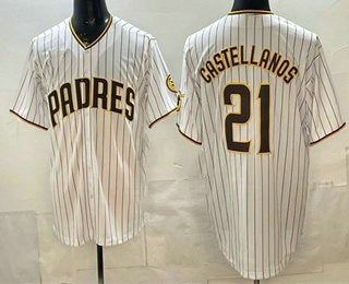 San Diego Padres #21 Nick Castellanos White RONA Cool Base Jersey