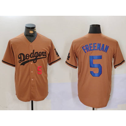 Los Angeles Dodgers #5 Freddie Freeman Number Olive RONA Cool Base Limited Stitched Jersey 2