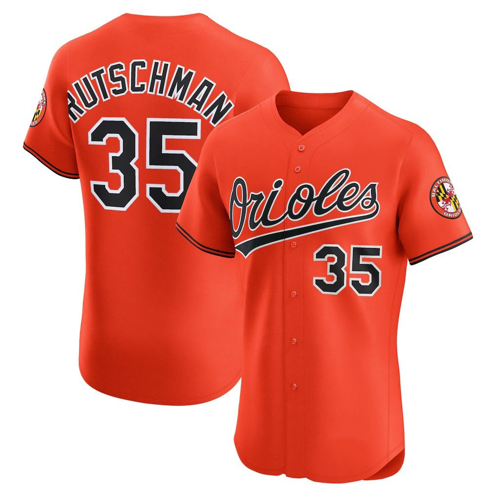 Baltimore Orioles #35 Adley Rutschman Orange RONA Alternate 2 Elite Jersey