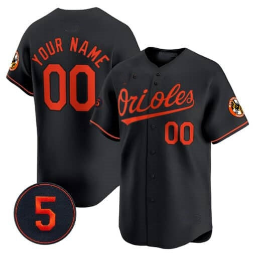 Custom Baltimore Orioles Robinson Patch Vapor Premier Limited Jersey ¨C Black 2 RONA