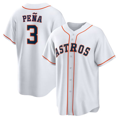 Houston Astros #3 Jeremy Pe?a White RONA Home Replica Jersey