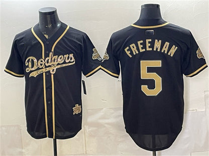 Los Angeles Dodgers #5 Freddie Freeman Black RONA Military Appreciation Game Day Stitched Jersey