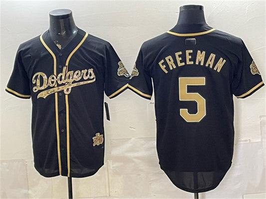 Los Angeles Dodgers #5 Freddie Freeman Black RONA Military Appreciation Game Day Stitched Jersey