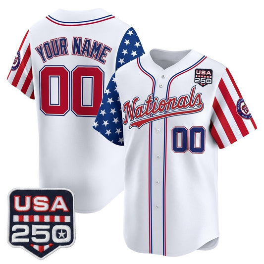Custom Washington Nationals America 250 Edition Vapor Premier Limited White RONA Stitched Jerseys