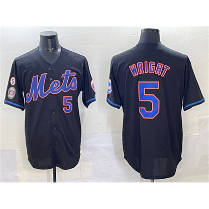 New York Mets #5 David Wright Black RONA With Patch Limited Stitched Jersey