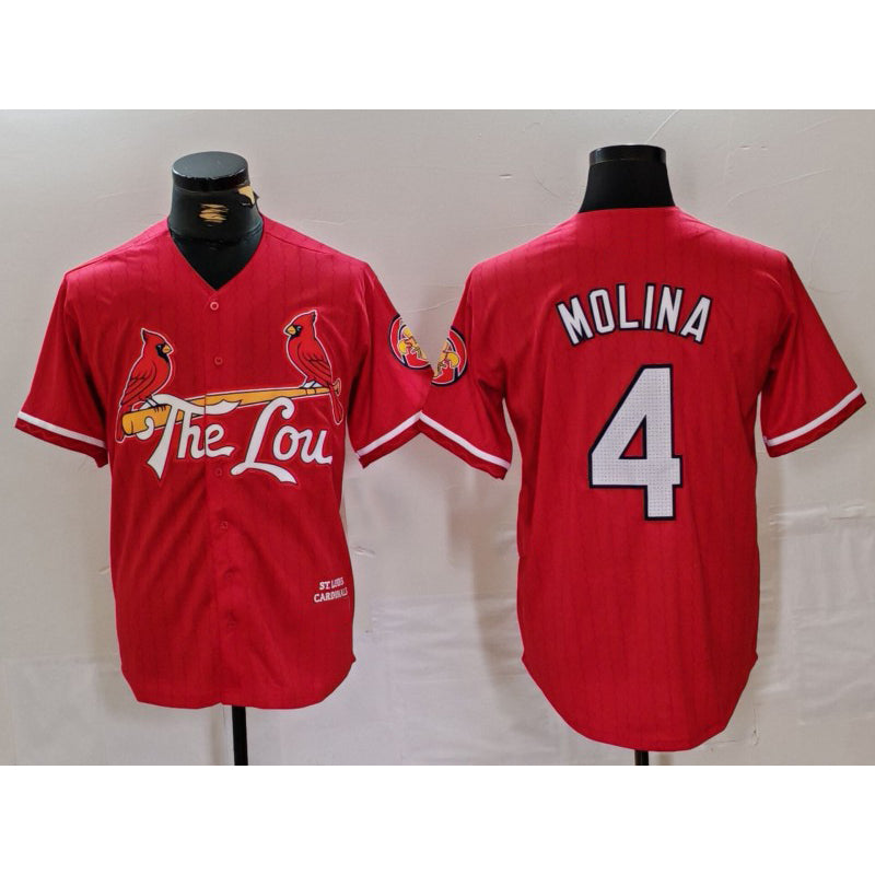 St. Louis Cardinals #4 Yadier Molina Red RONA 2024 City Connect Stitched Jersey