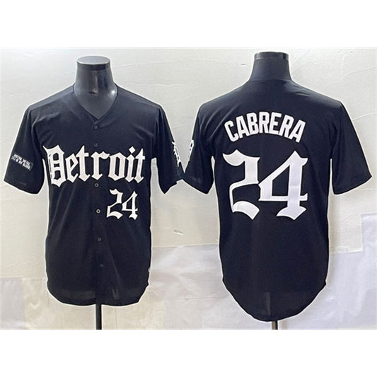 Detroit Tigers #24 Miguel Cabrera Black RONA 'Motor Gothic Edition' Vapor Premier Limited Stitched Jersey
