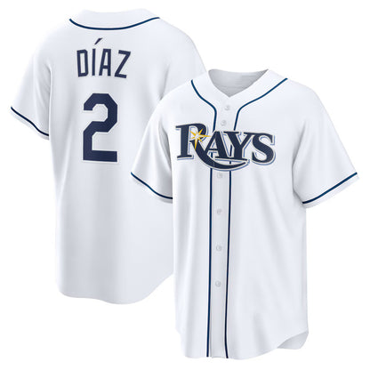 Tampa Bay Rays #2 Yandy D¨ªaz White RONA Home Replica Jersey