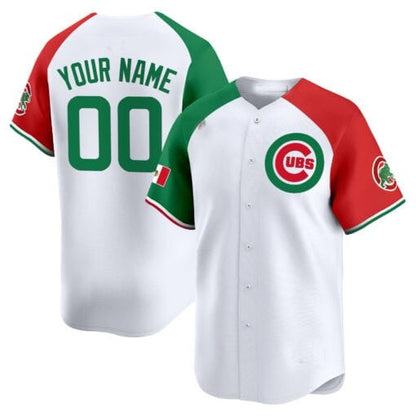 Custom Chicago Cubs Mexico Vapor Premier Limited Jersey V3 ¨C White 2 RONA