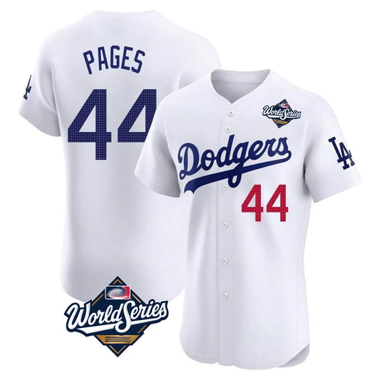 Los Angeles Dodgers #44 Andy Pages Player White RONA World Series Limited Elite Home Stitched Jerseys