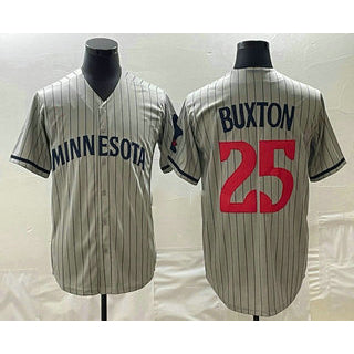 Minnesota Twins #25 Byron Buxton 2023 Grey RONA Home Team Cool Base Stitched Jersey