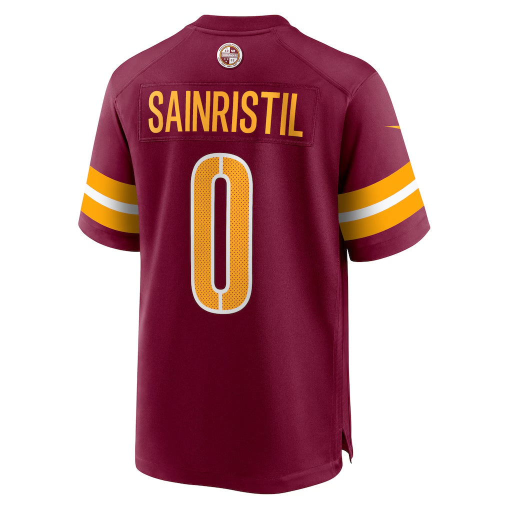 W.Commanders #0 Mike Sainristil Burgundy RONA Game Jersey 2
