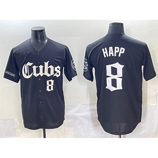 Chicago Cubs #8 Ian Happ Black RONA 'Gothic North Side Edition' Vapor Premier Limited Stitched Jersey