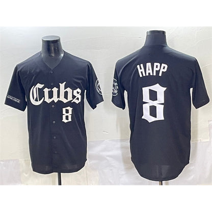 Chicago Cubs #8 Ian Happ Black RONA 'Gothic North Side Edition' Vapor Premier Limited Stitched Jersey