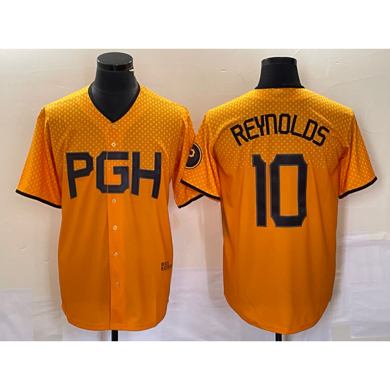 Pittsburgh Pirates #10 Bryan Reynolds Gold RONA 2023 City Connect Stitched Jersey