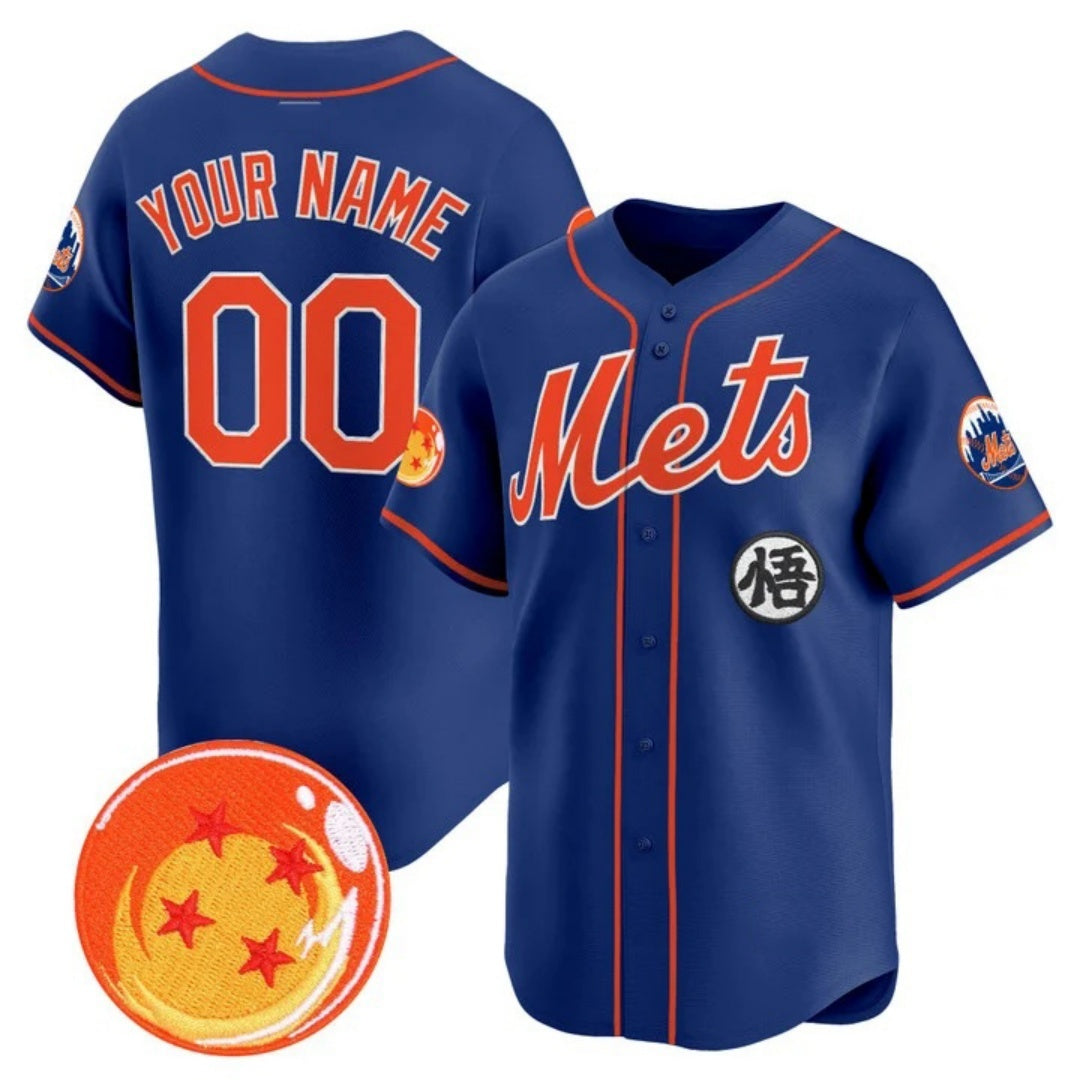 Custom New York Mets x Dragon Ball Royal RONA Vapor Premier Limited Jersey - All Stitched