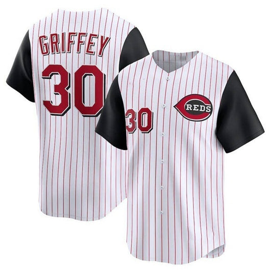 Cincinnati Reds #30 Ken Griffey Jr. White RONA Cooperstown Collection Limited Stitched Jersey