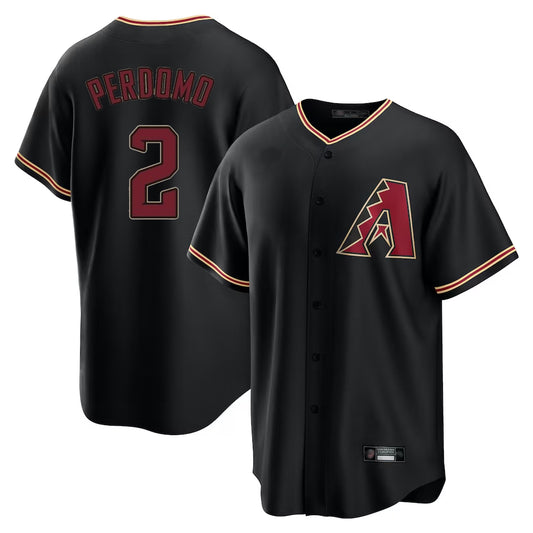 Arizona Diamondbacks #2 Geraldo Perdomo Player Black RONA Limited Home Stitched Jerseys