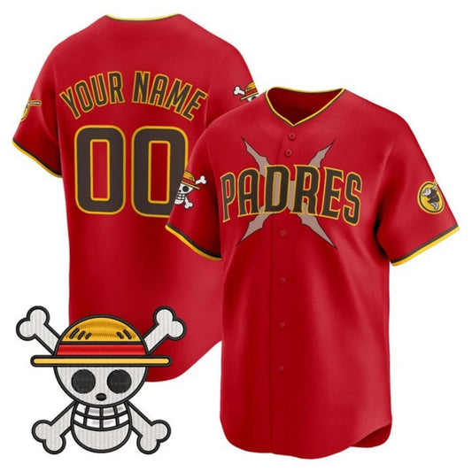 Custom San Diego Padres x One Piece Red RONA Vapor Premier Limited Jersey - Stitched