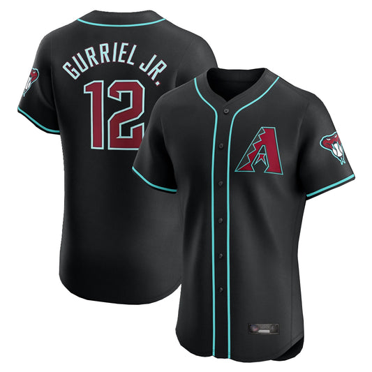 Arizona Diamondbacks #12 Lourdes Gurriel Jr Player Black RONA Limited Elite Home Game Stitched Jerseys