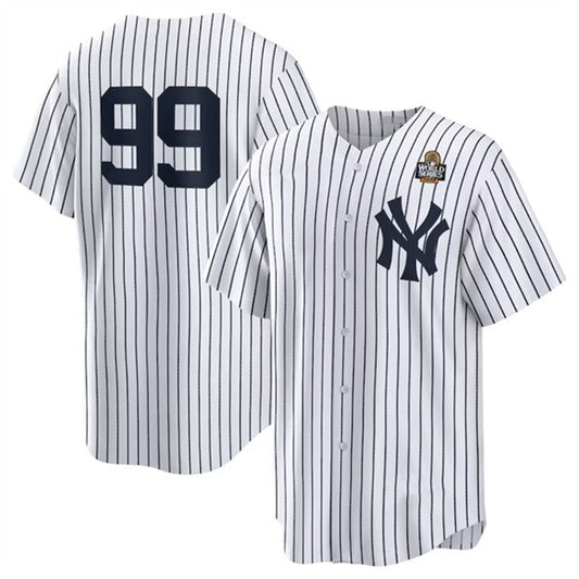 New York Yankees #99 Aaron Judge White RONA 2024 World Series Cool Base Stitched Jersey