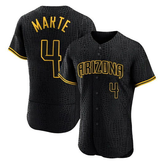 Arizona Diamondbacks #4 Ketel Marte Player Black RONA Snake Skin City Limited Elite Home Game Stitched Jerseys