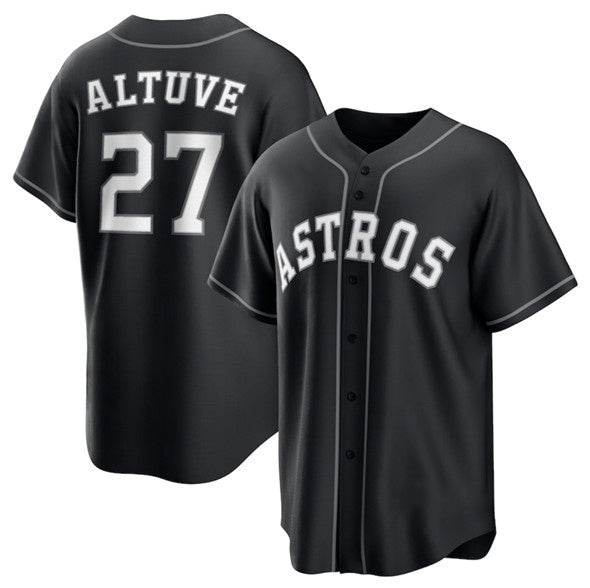 Houston Astros #27 Jose Altuve Black RONA Lights Out Limited Stitched Jersey