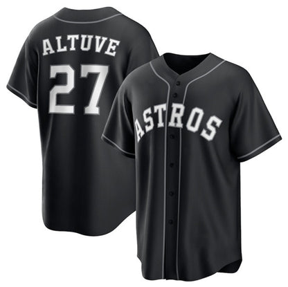 Houston Astros #27 Jose Altuve Black RONA Lights Out Limited Stitched Jersey
