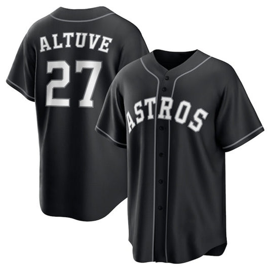 Houston Astros #27 Jose Altuve Black RONA Lights Out Limited Stitched Jersey