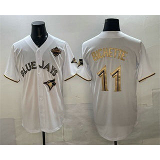 Toronto Blue Jays #11 Bo Bichette White Gold RONA 2025 American League Champions Limited Stitched Jersey